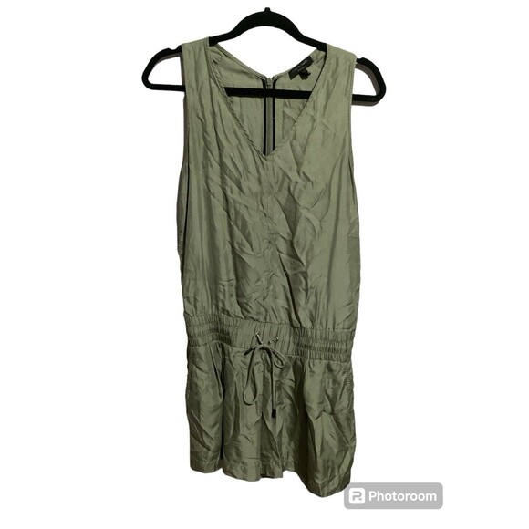 Rag & Bone Elsa 100% Silk Sleeveless Green Romper Elastic Waist 0 - Picture 2 of 8